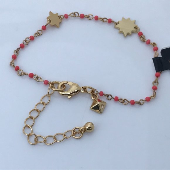 Rebecca Minkoff Bracelet gold Tone sole beaded Lin - Picture 4 of 9